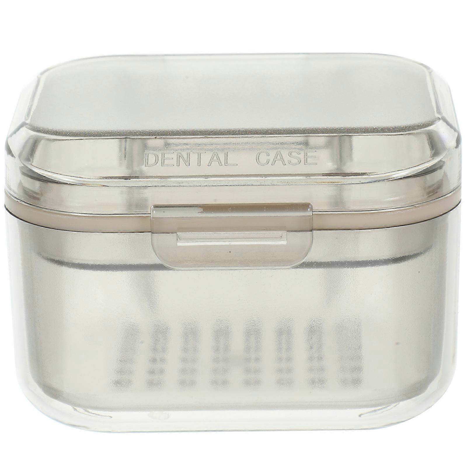 Box Orthodontic Denture Case for Holding 2Pcs Black Container