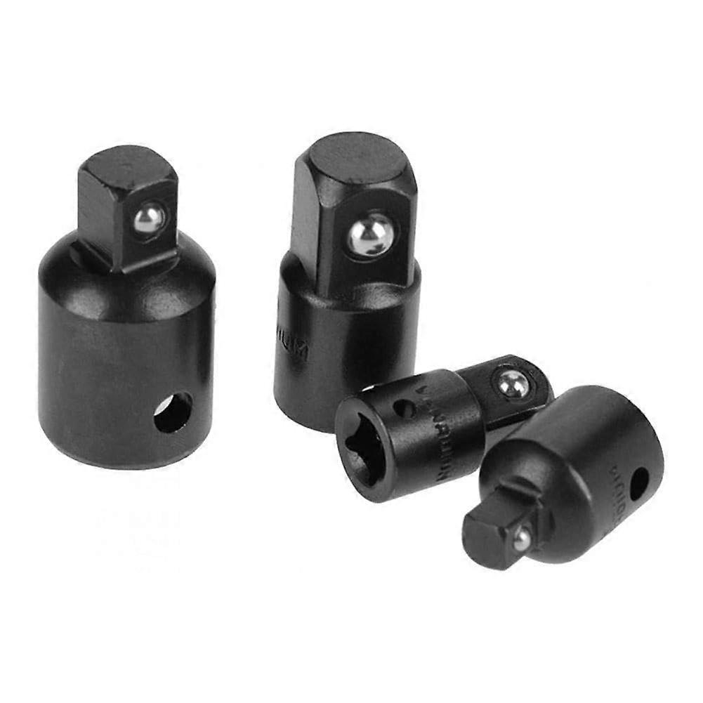 Impact Socket Adapter Reducer 1/2 Drive Twist Wheel Nut Remover Includes 1/4 3/8 1/2 Inch Adapters Black