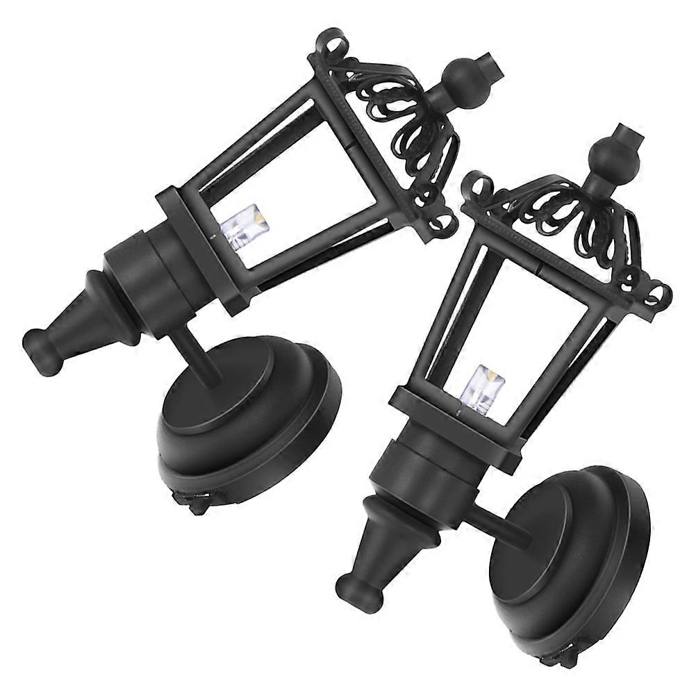 Decorative Mini Wall Lamp Lamp for Home 8Pcs Black Plastic Model