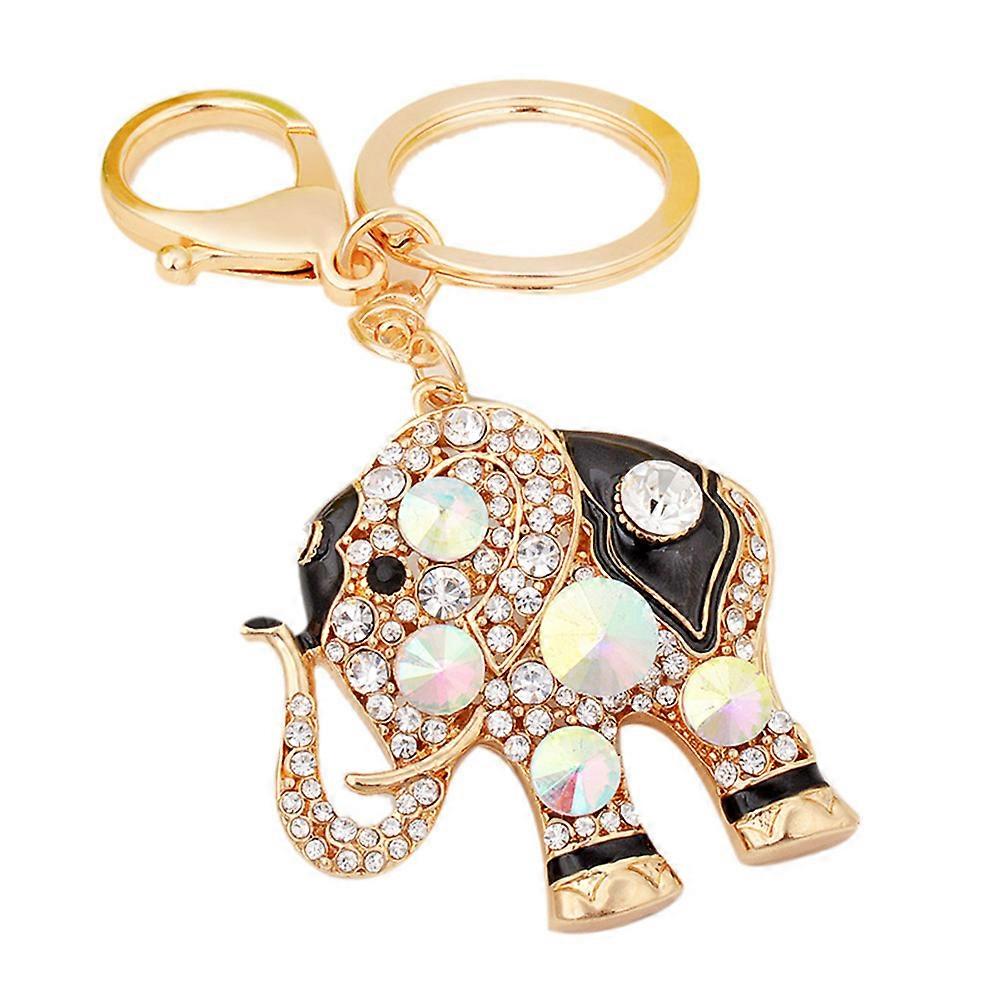 Hanging Pendant Keychains Elephant Rhinestone for Decoration 2Pcs