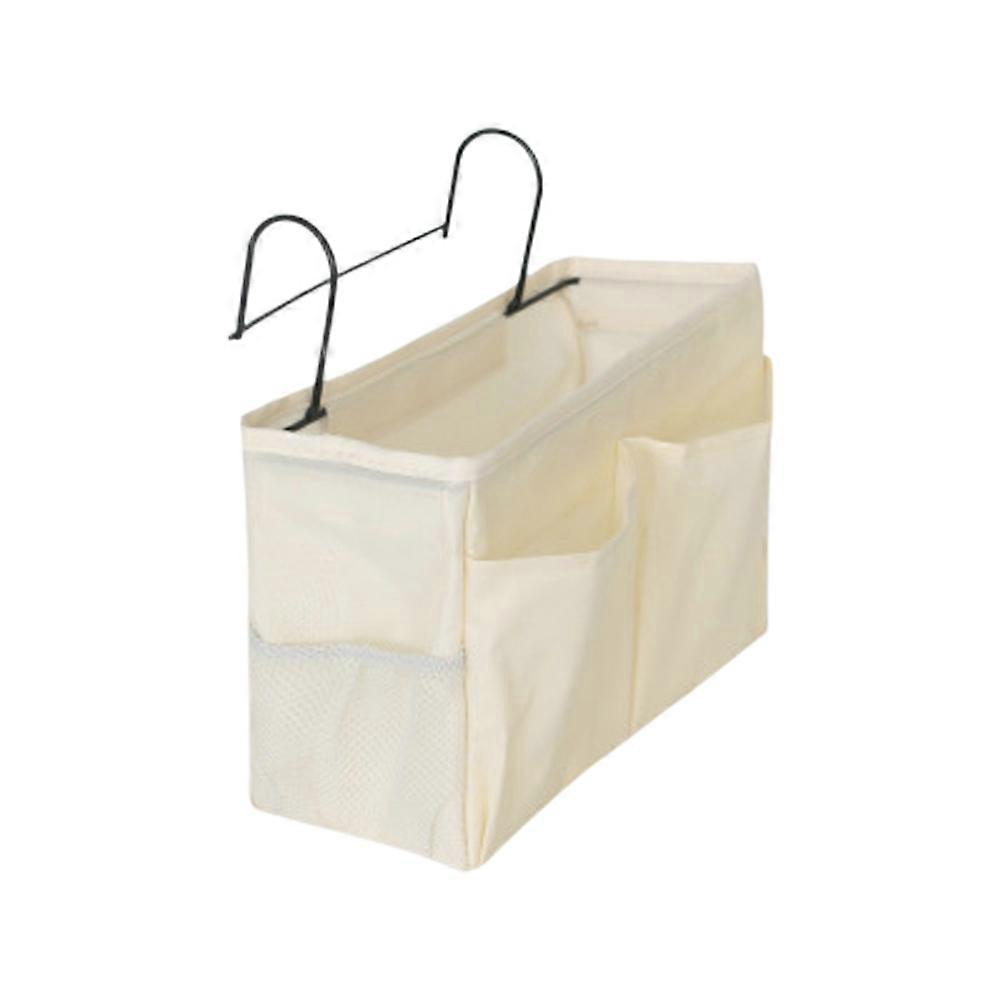 Canvas Pouch Bedside Organizer for Storage 2Pcs Beige Hanging Bag