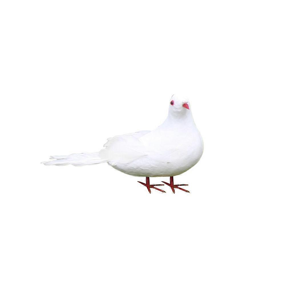 Bird Decoration Large Artificial Pigeon for Wedding Use 2Pcs White