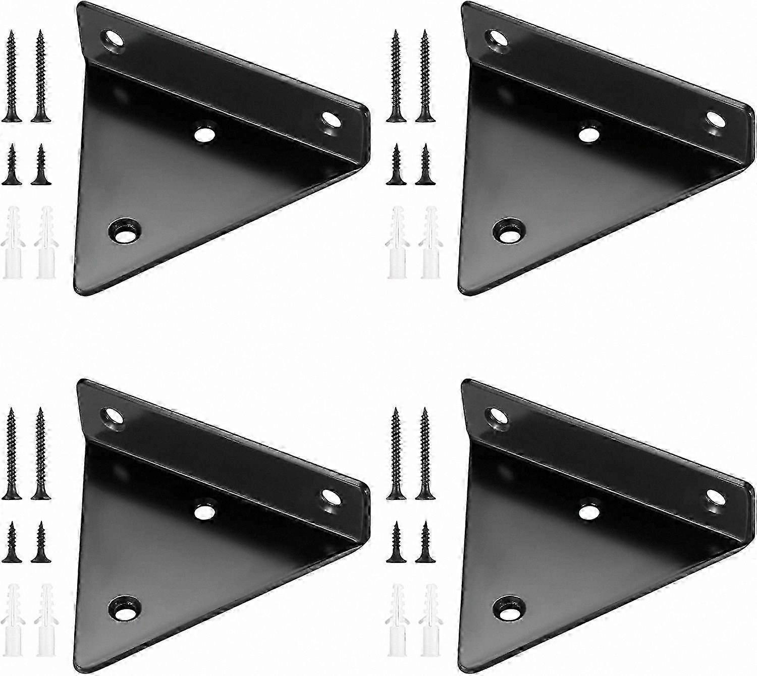 Modern Metal Wall Shelf Brackets, Invisible Triangle Floating Shelf Supports for Home Decor and Storage Solutions
