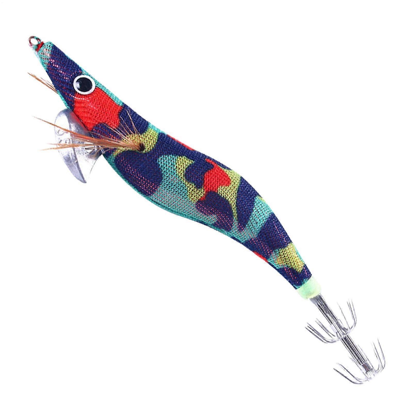 Shrimp Lures Saltwater Fishing Lure Squid Wooden Lure Lighted Realistic Shrimp Bait For Sea Bass Snakehead Cod Model 4