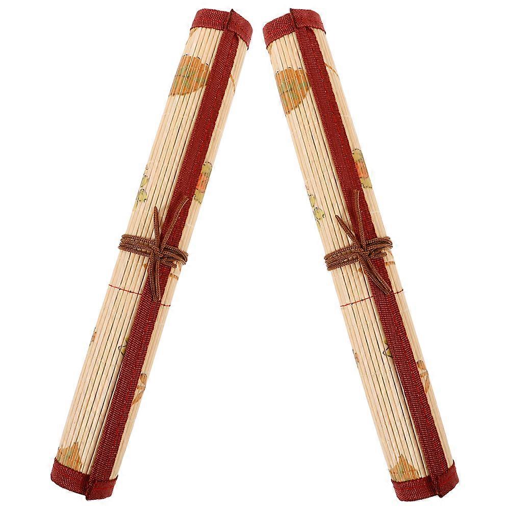 Bamboo Paint Brush Holder Rolling Bag for 8Pcs Storage Case