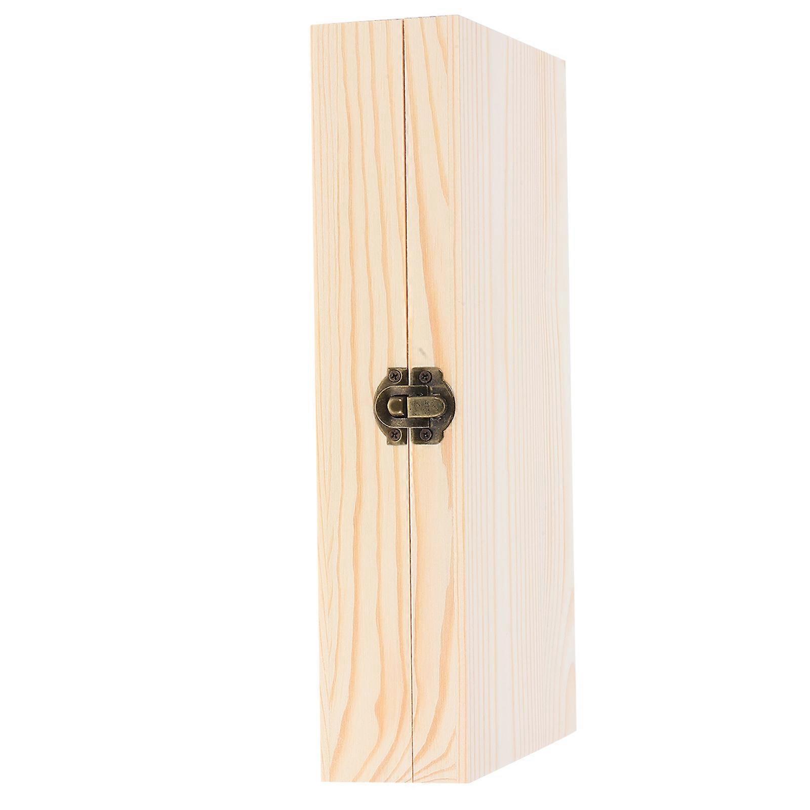 Keepsake Wooden Box for Storage 5Pcs Hinged Lid Rectangular Rustic Storage Box