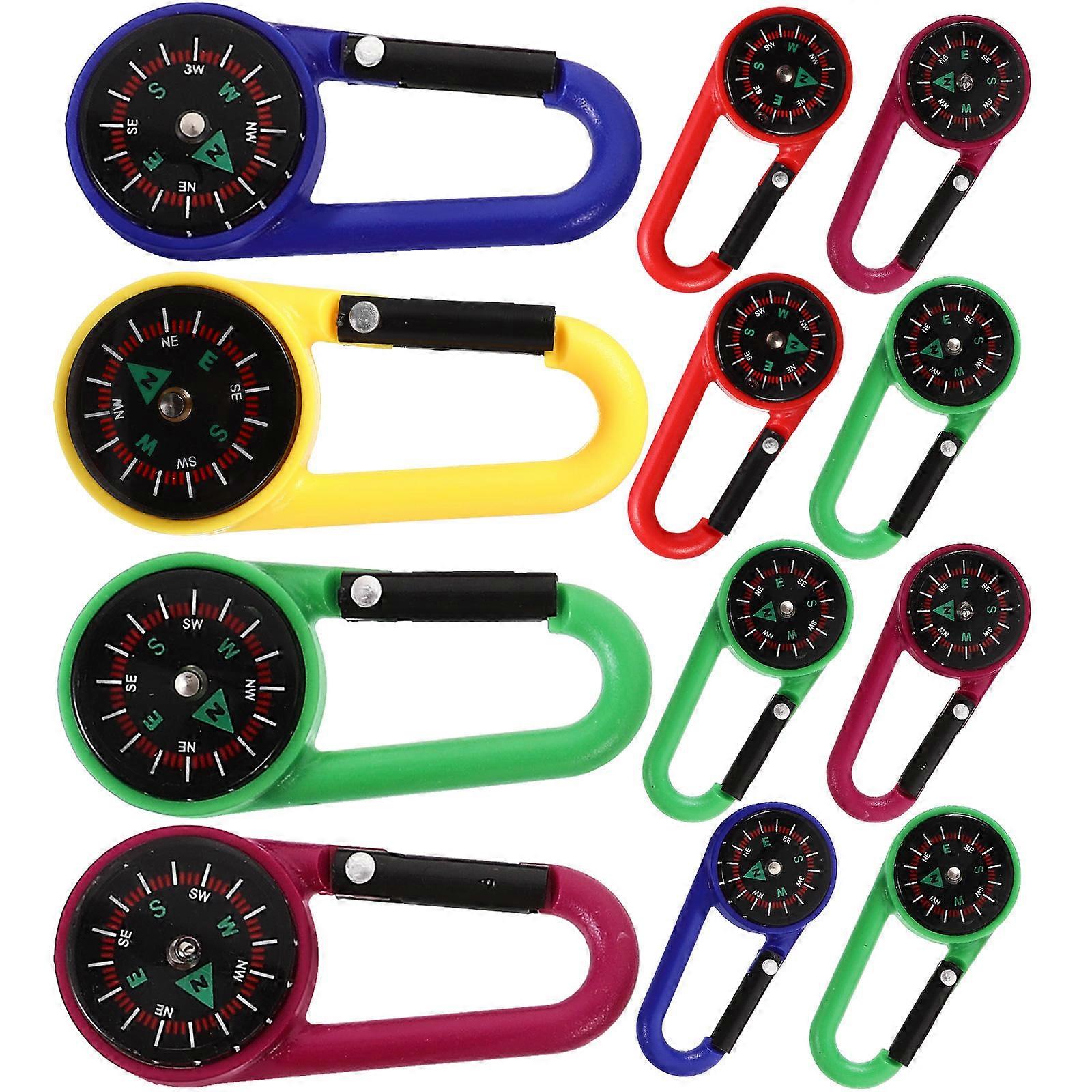 Climbing Carabiner Compass for Outdoor Use 12Pcs Plastic Portable Clips