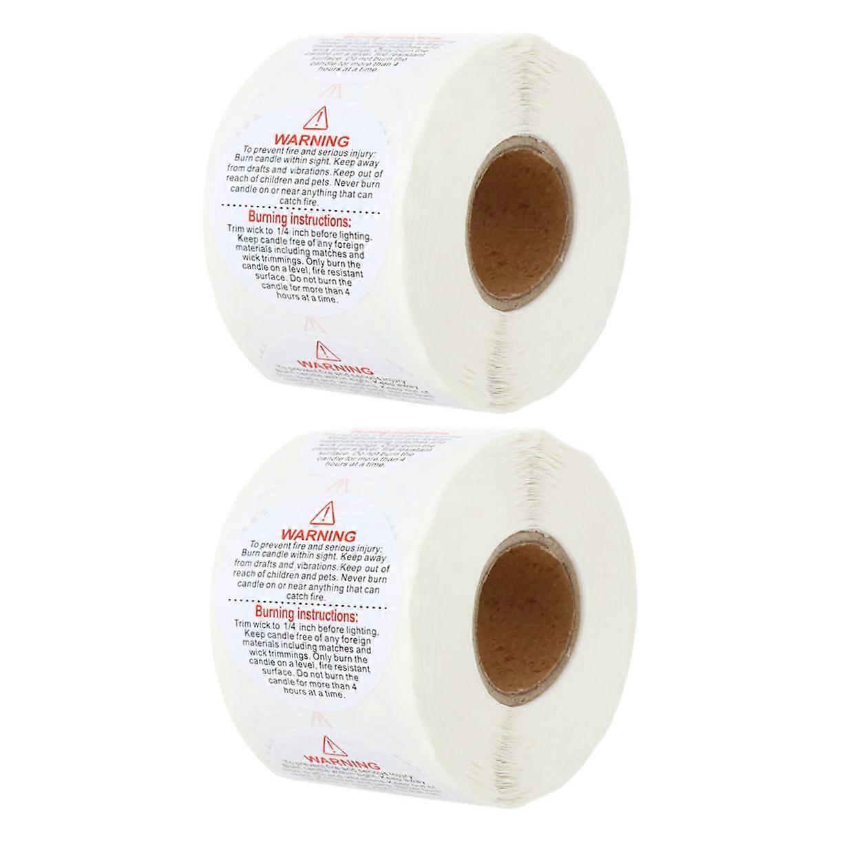 2 Rolls Candle Warning Labels SelfAdhesive Safety Stickers for Candle Jars and Containers