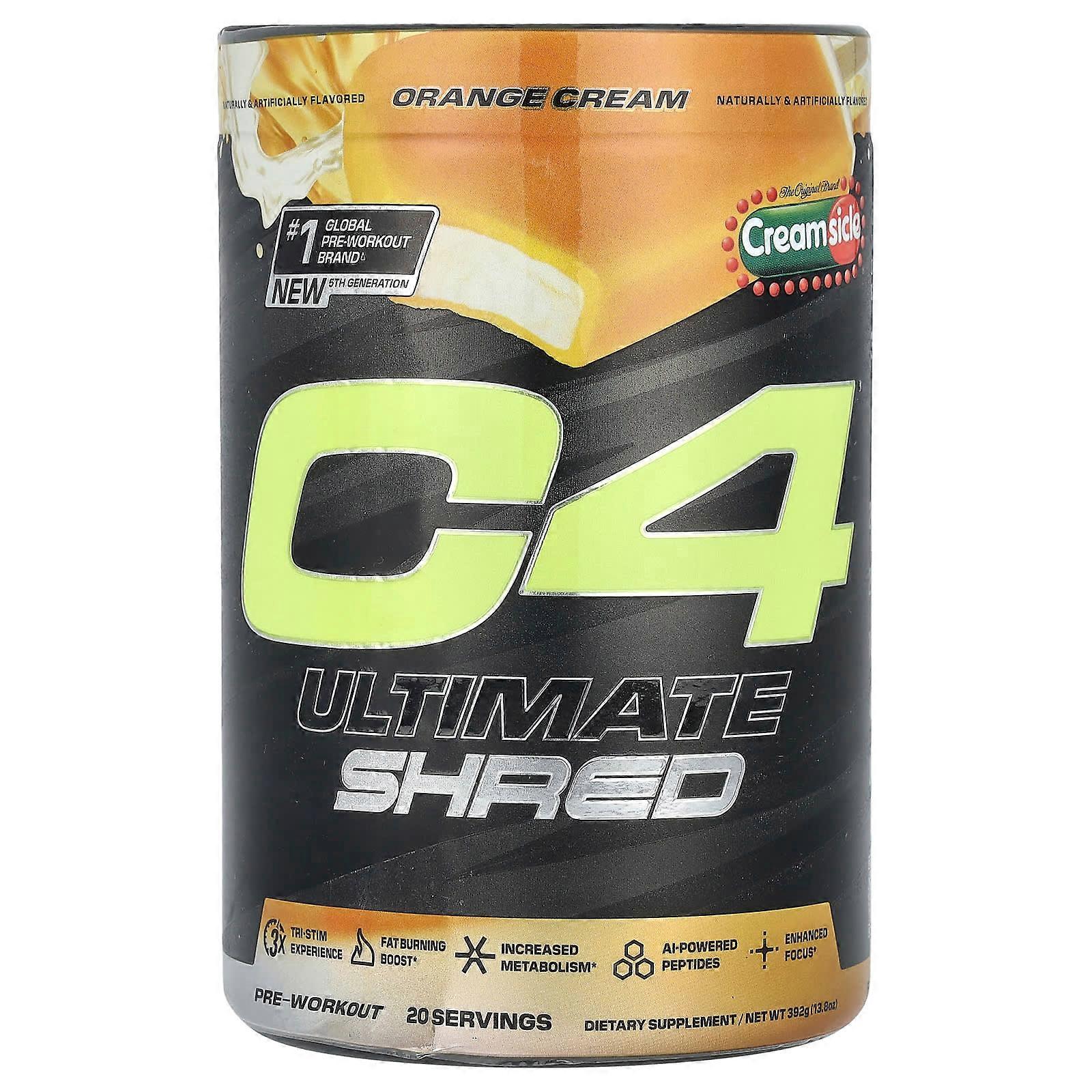 C4 Ultimate Shred, Pre-Workout, CreamsicleÃÂÃÂÃÂÃÂÃÂÃÂÃÂÃÂ¬ÃÂÃÂÃÂÃÂÃÂÃÂÃÂÃÂ Orange Cream, 13.8 oz (392 g)