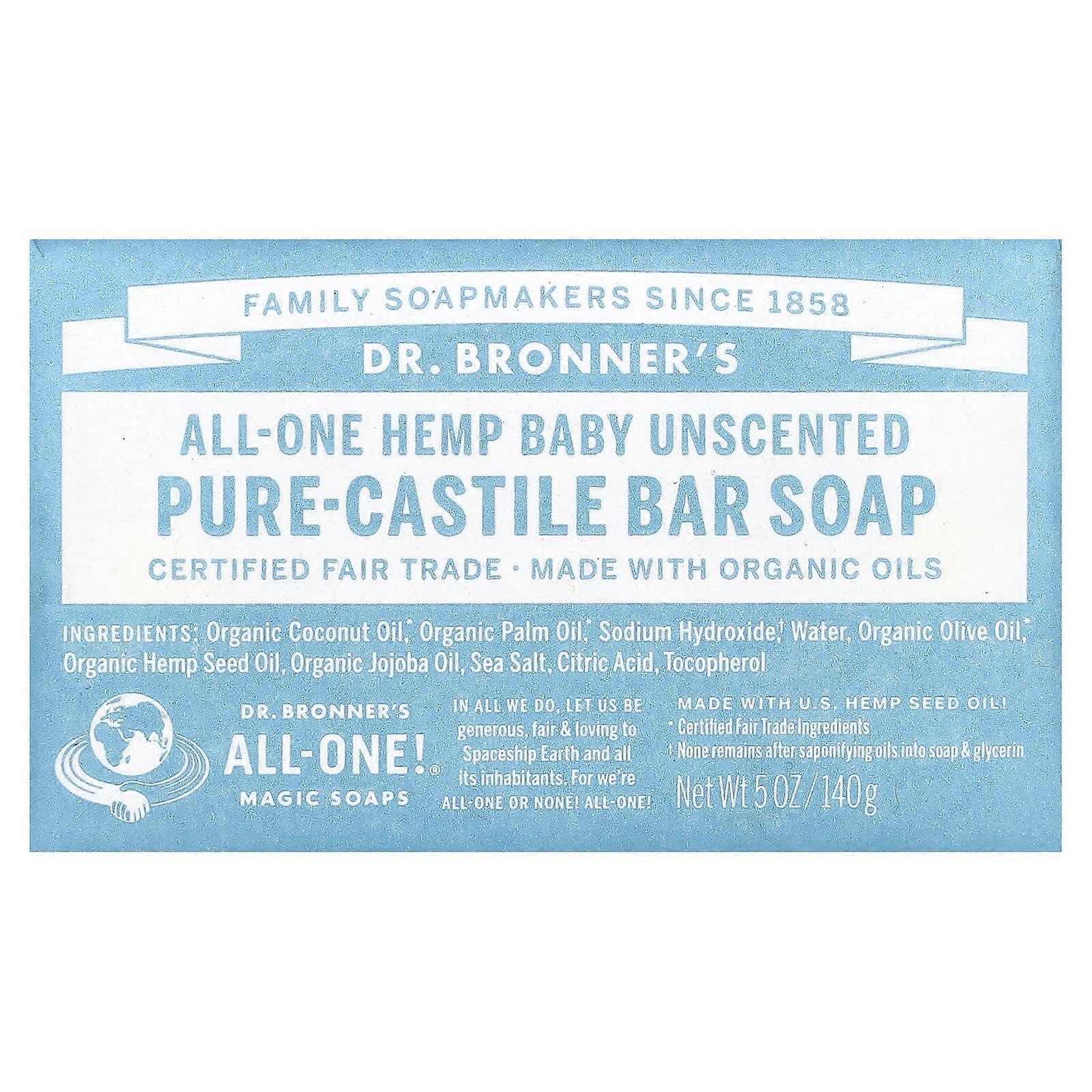 Pure Castile Soap, All-One Hemp,  Baby Unscented, 5 oz (140 g)