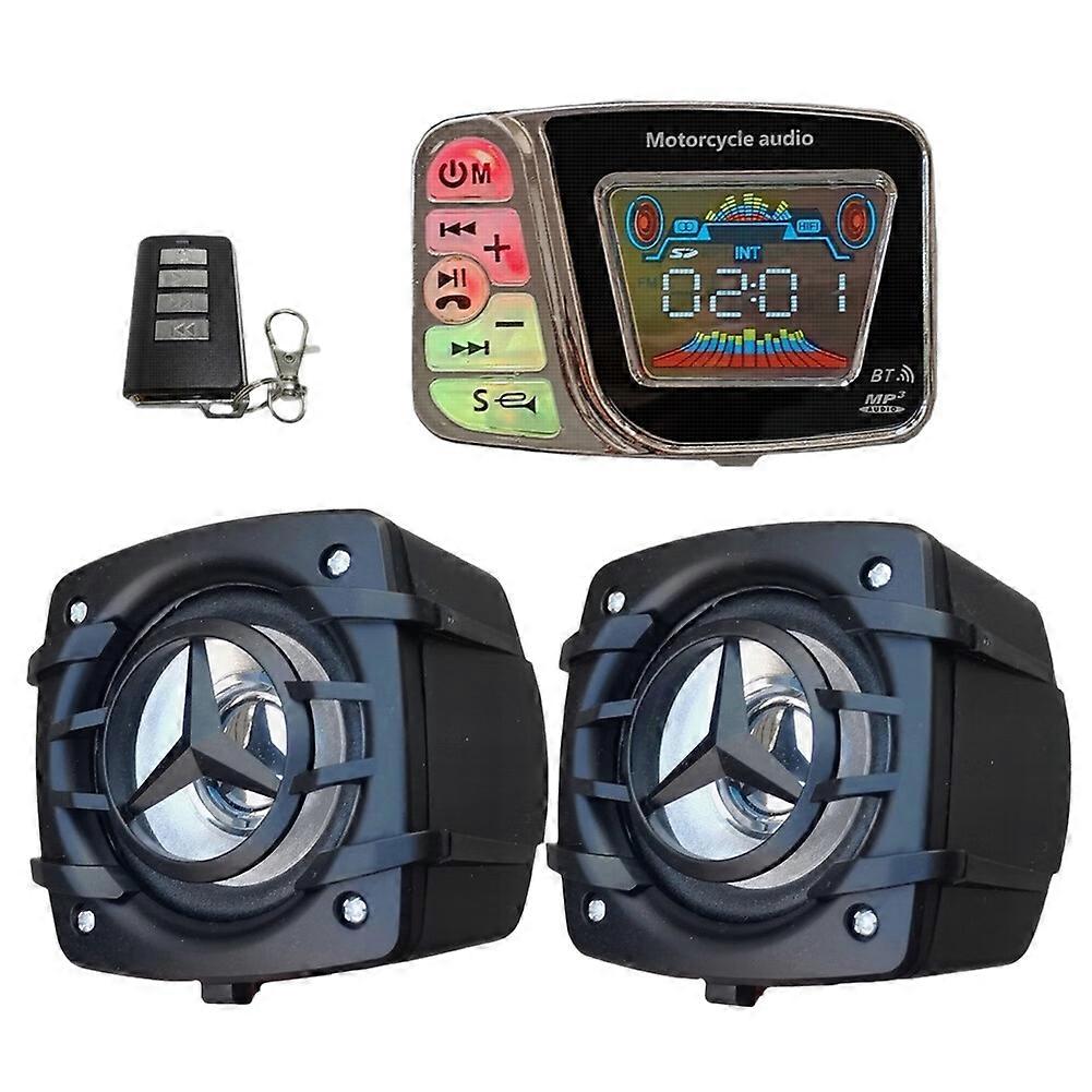 Bluetooth Motorcycle Horns Support FM Radio Music Player TF Card Motorcycle Bluetooth Speaker Playback USB Waterproof A
