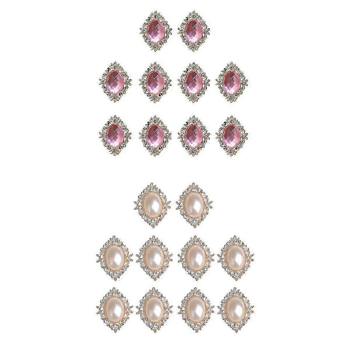 20x Bling Rhinestone Flat Back Beads Flatback Buttons Embellishment DIY