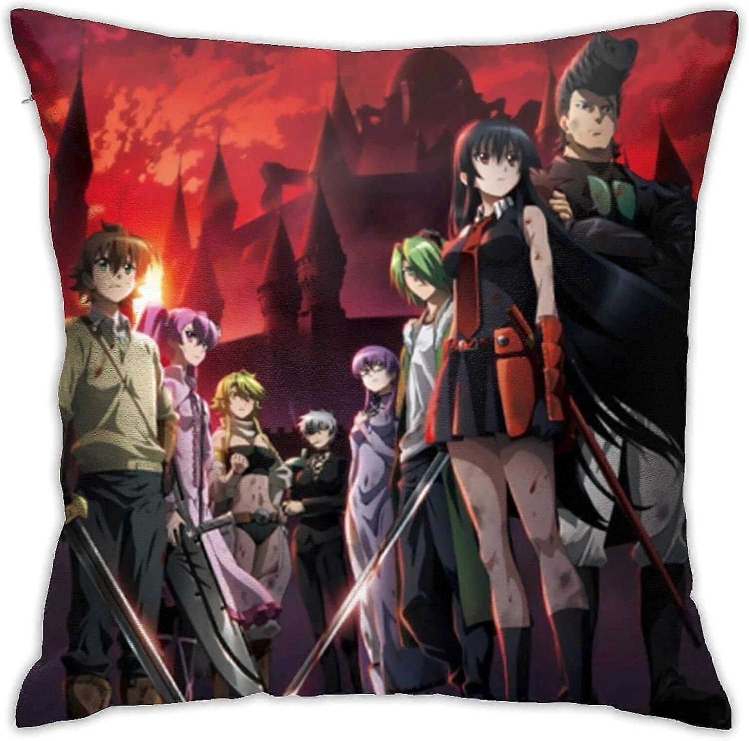 y1077アカメガキルアニメ枕両面スタイリッシュな印刷スロー枕カバーソフト枕カバー寝室ソファ装飾クッションカバー18 "18" in -TB2