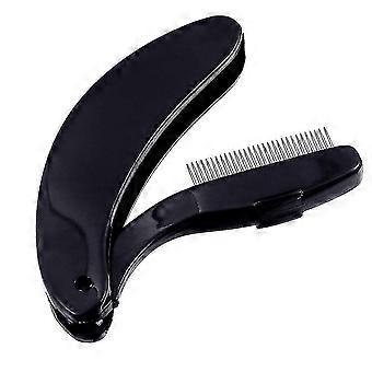 25-26 4er-Pack faltbarer Wimpernkamm, Augenbrauenkamm mit Edelstahlzähnen, Wimpern- und Augenbrauen-Make-up-Pinsel (schwarz)