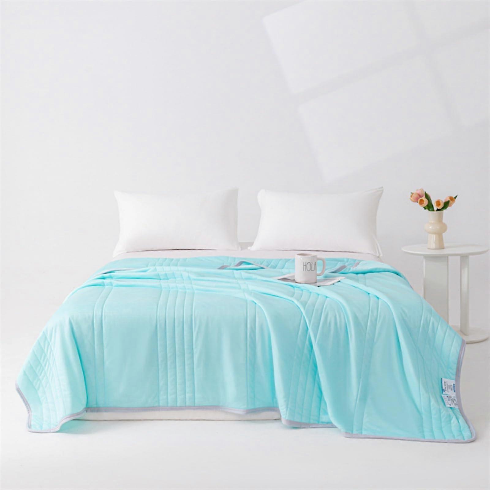 Solid Color Quilted Bedspreads Lightweight Reversible 2.5 Tog 200x230cm Blue A