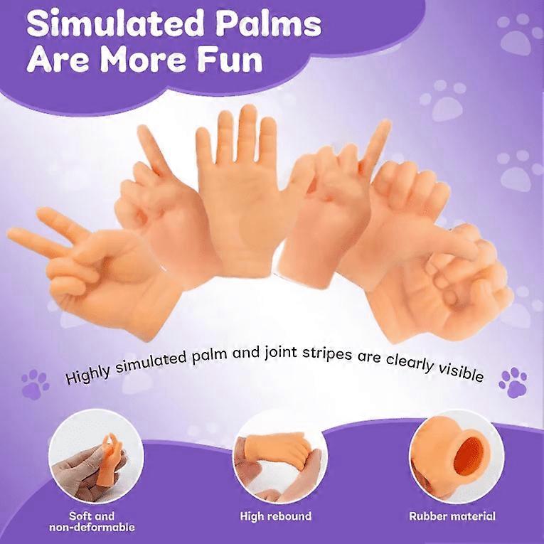 6-Pack Stretchable Mini Rubber Hands Toy for Cats and Puppies - Interactive and Fun