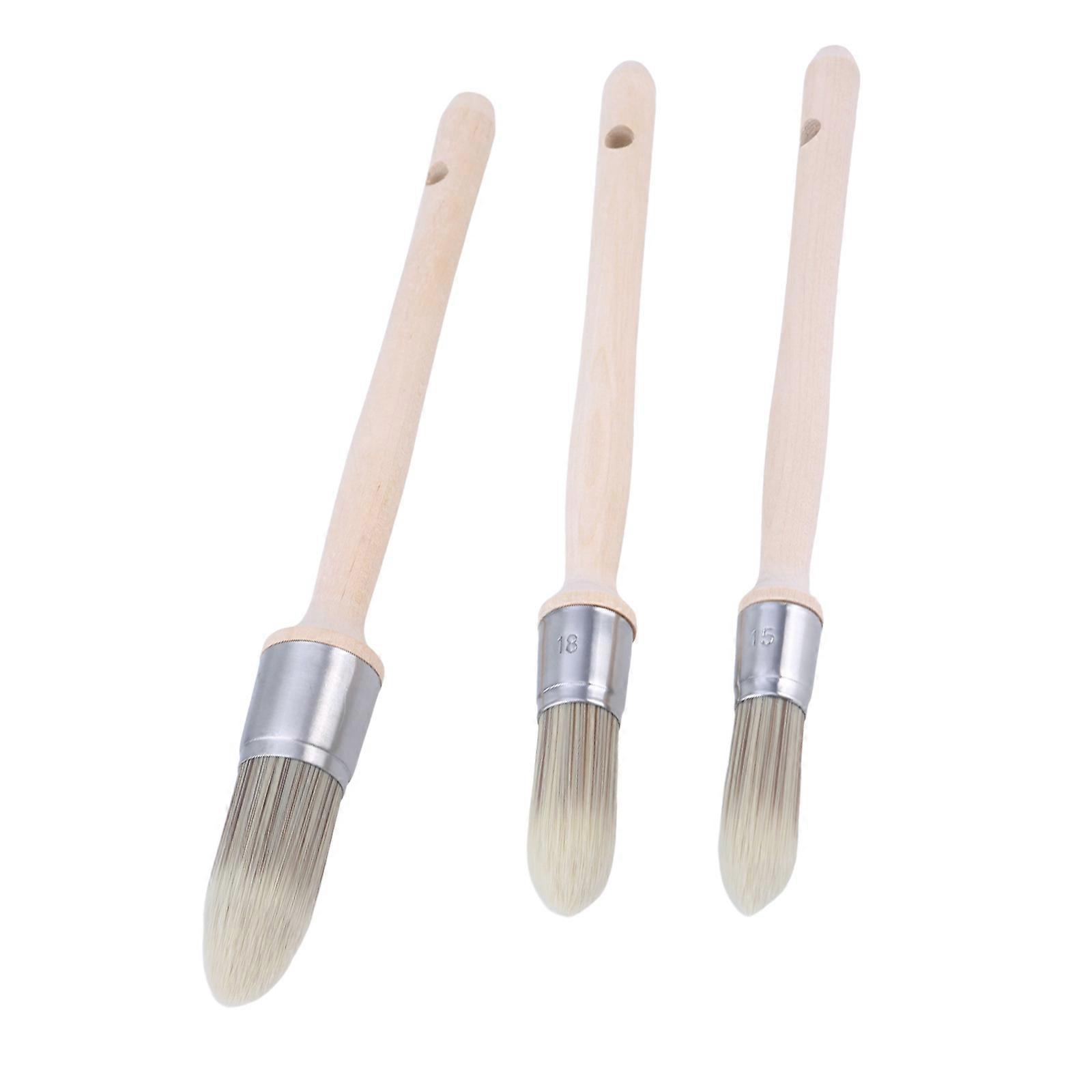 3Pieces  Trim Brush Wall Trim Paint Brush for Precise Painting 1”,0.8”, 0.6” Set For Precise Edging And Detailing Multicolor