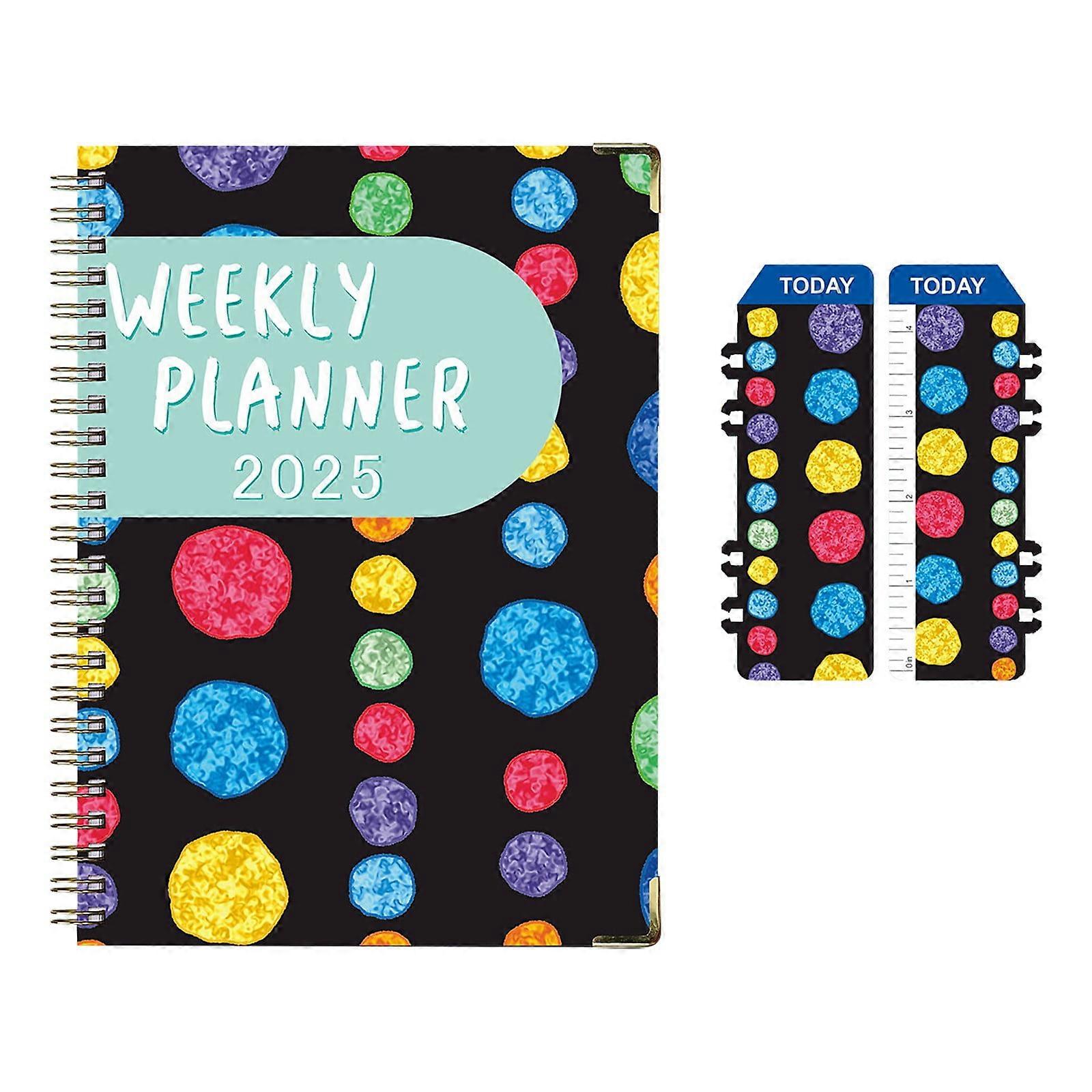 2024 2025 Academic Planner July 2024 to 2025 Monthly Tabs Daily Organizer Twin Wire Binding Pocket Folder Sticky Notes