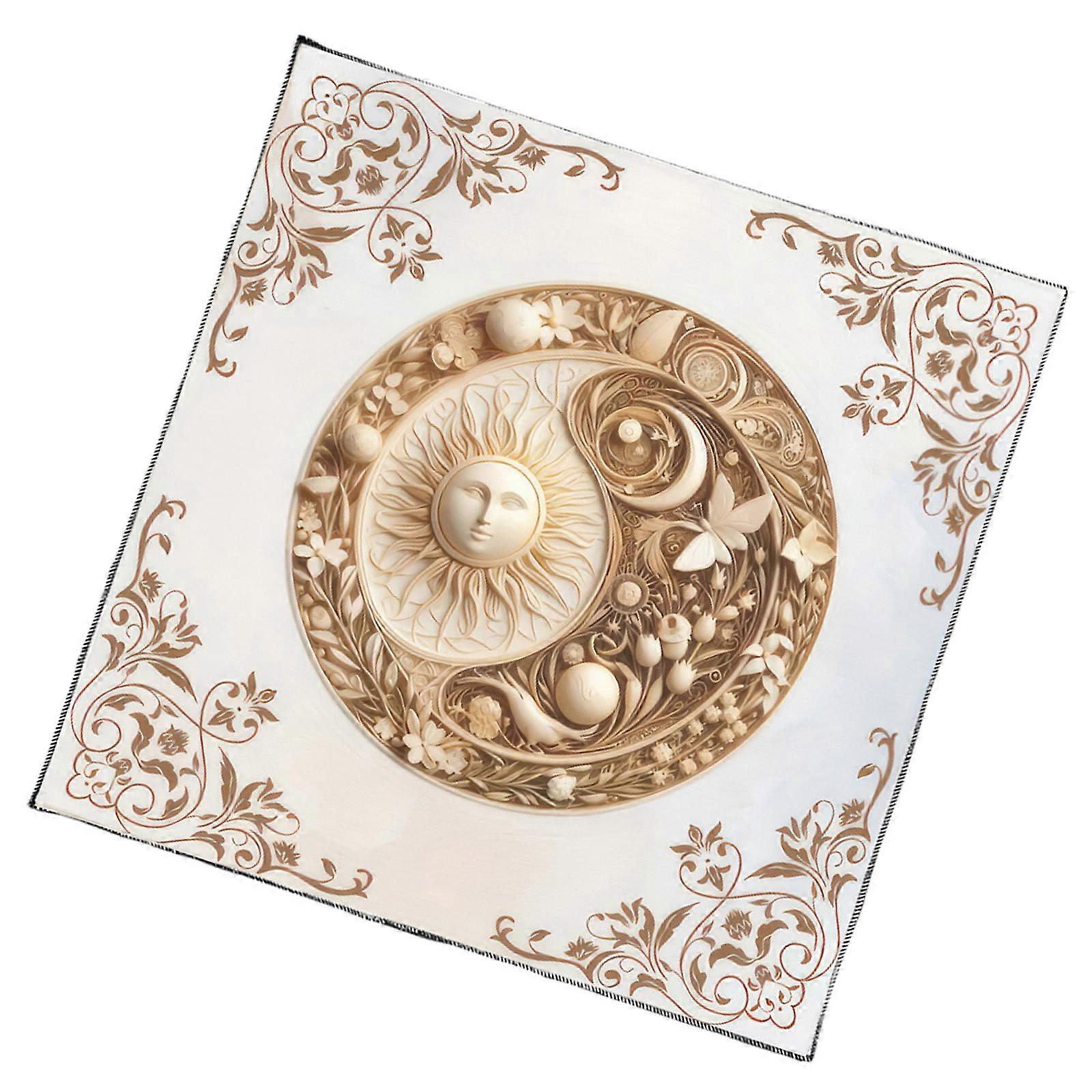 Sun Flower Pattern Tarots Card Tablecloth Altars Cloth Altars Cloth Divinations Card Table Cloth Tapestry Easy Use  75x75cm