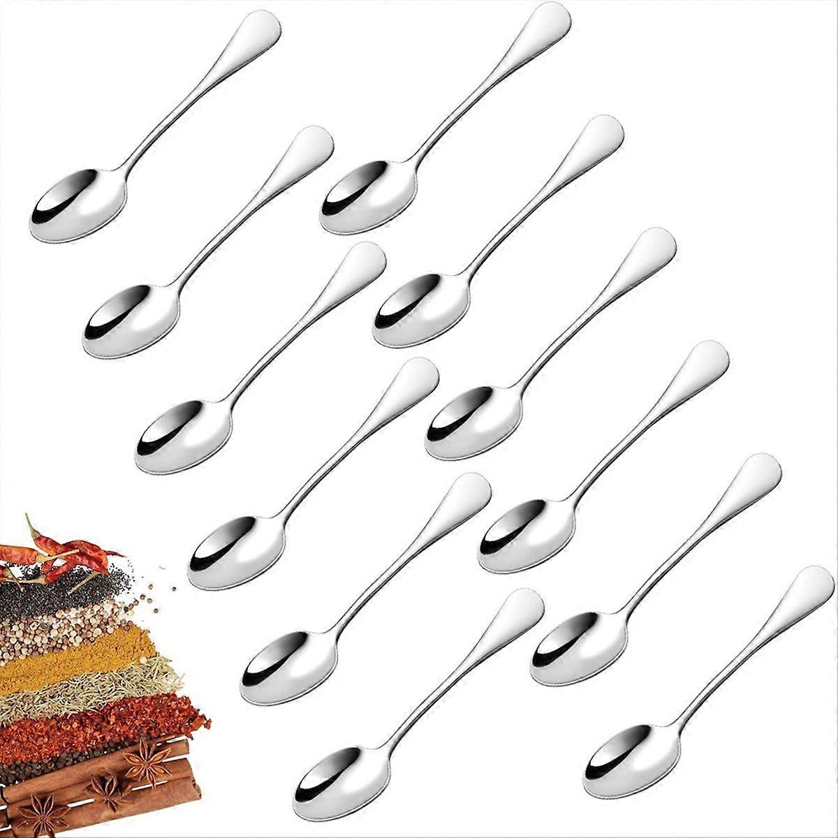 12Pcs 3. 54inch Tiny Spoons for Spices Salt Jars Mini Size Stainless Steel Condiment Spoons for Spi