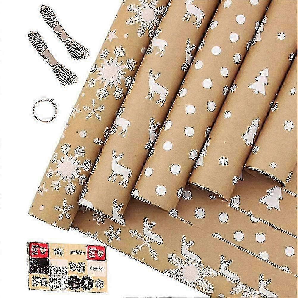 Christmas Birthday Party Wrapping Paper - 5 Sheets
