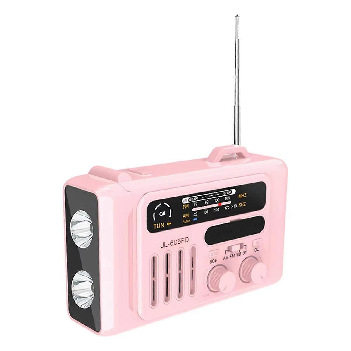 Multifunctional Bluetooth Speakers Solar Hand Crank AM/FM/NOAA Radio with LED Flashlight and Reading Lamp Phone Charger