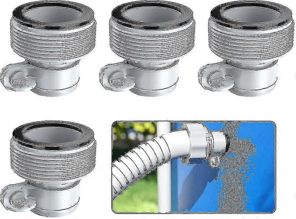 Pooladapter, uppsättning 4-pumpadapter, poolslangadapter, slangadapter B för poolfiltreringssystem (grå)