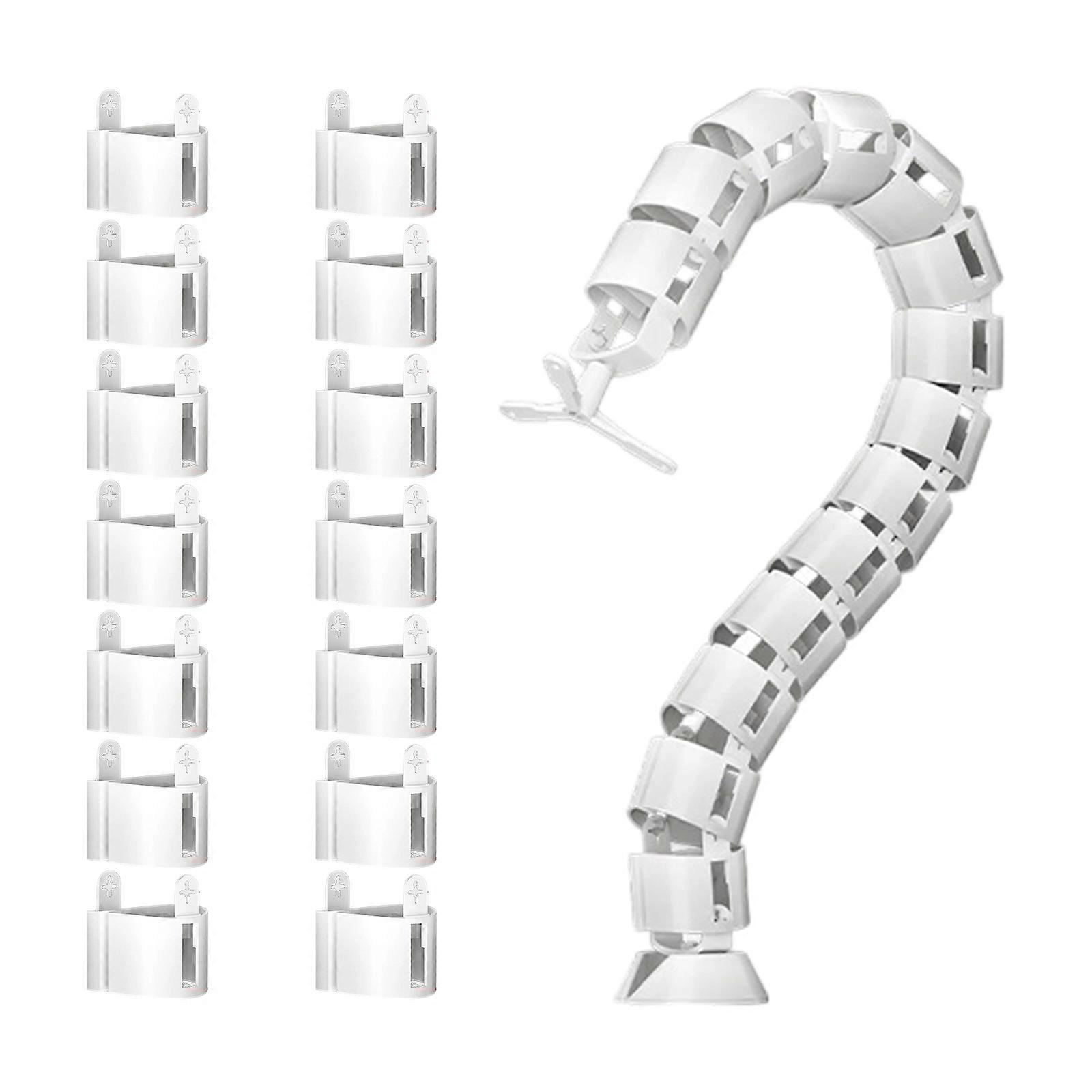 Multipurpose Flexible Cord Organizer Tray Adjustable Snake Cable Spine For Desk Wire Management Easy to Install  White