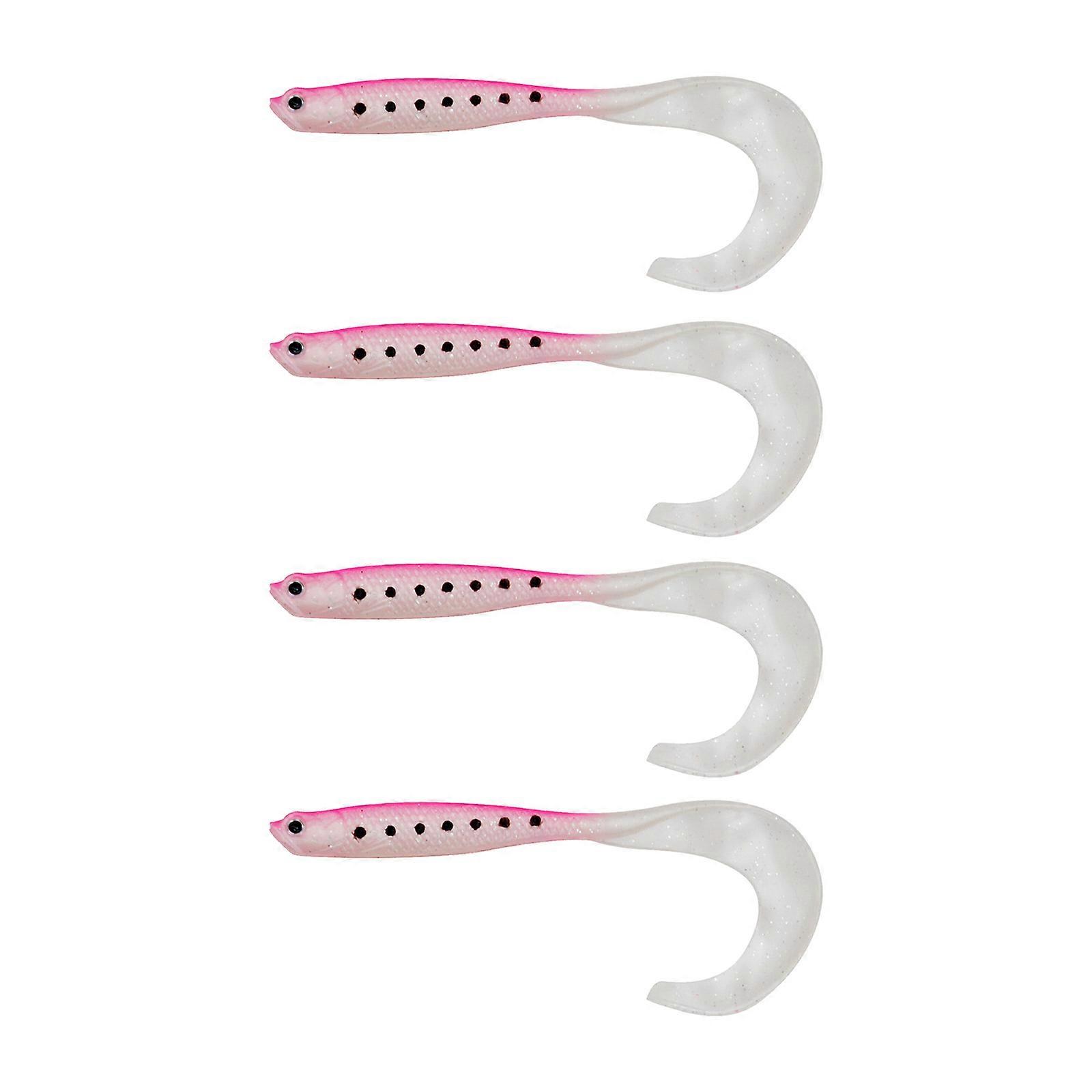 Multiple Color Curly Fishing Lures Set of 4 Visibilitys Baits Design Optimized for Dusks Angling Event Multicolor