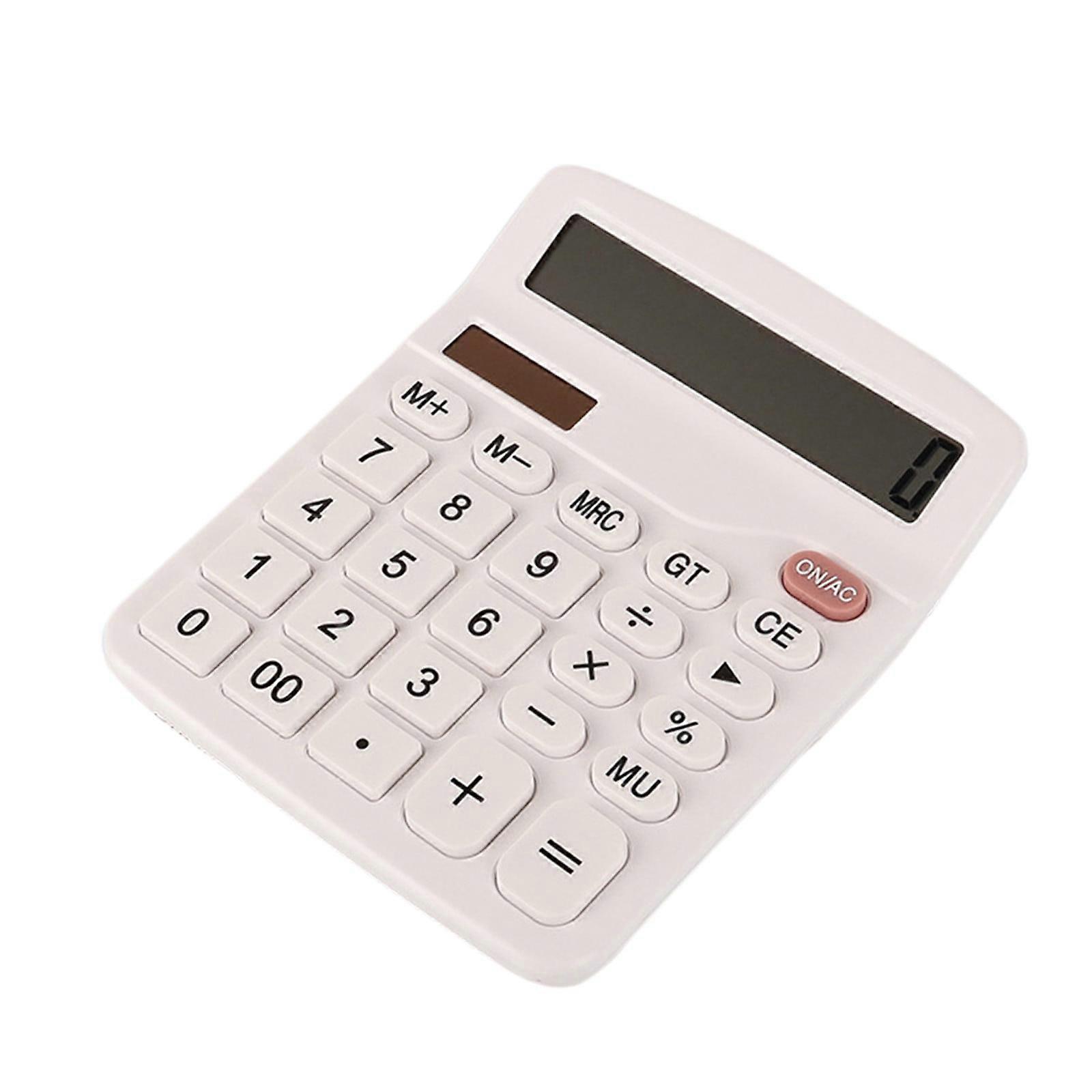 Hiroekza Desktop Calculator with Big Buttons, Large LCD, Solar Power & Battery Backup, Compatible with School, Office, Home, Finance, Supermarket,