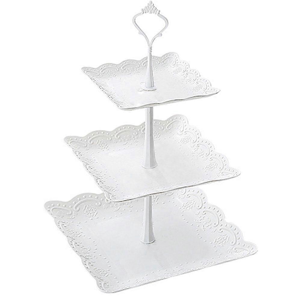 Three Layer PP Fruit Tray Cake Stand Vegetable Storage Rack Candy Plate Dessert Serving Tray
