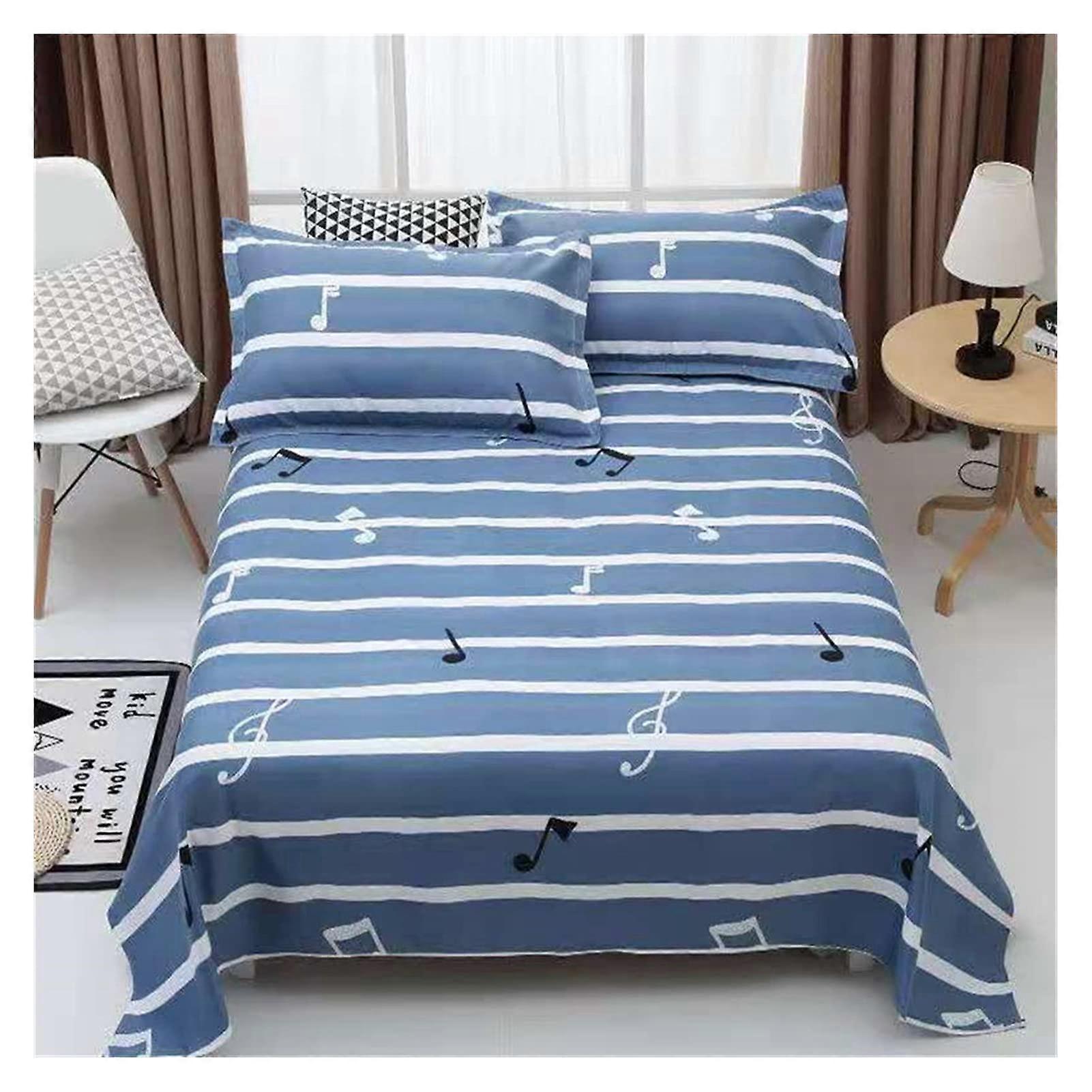 Bed Sheet Set 3pcs 200x230cm Soft Sanded Fabric Bedding for Home Bedroom (Color 8)