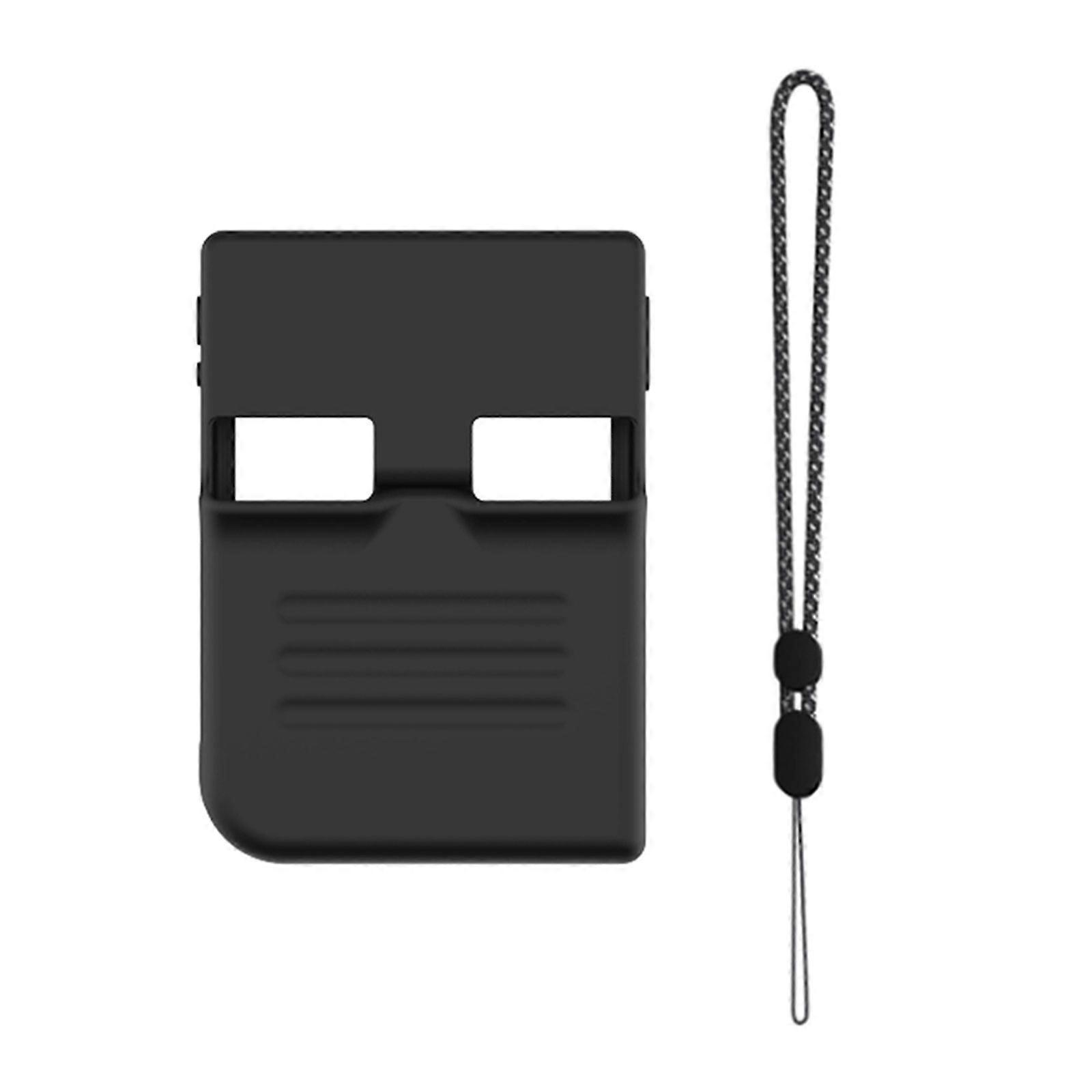 Full Coverage Case Silicone Shell for RG35XX Gamepad Housing with Lanyard Skin Case Consoles Dust Cover  Black