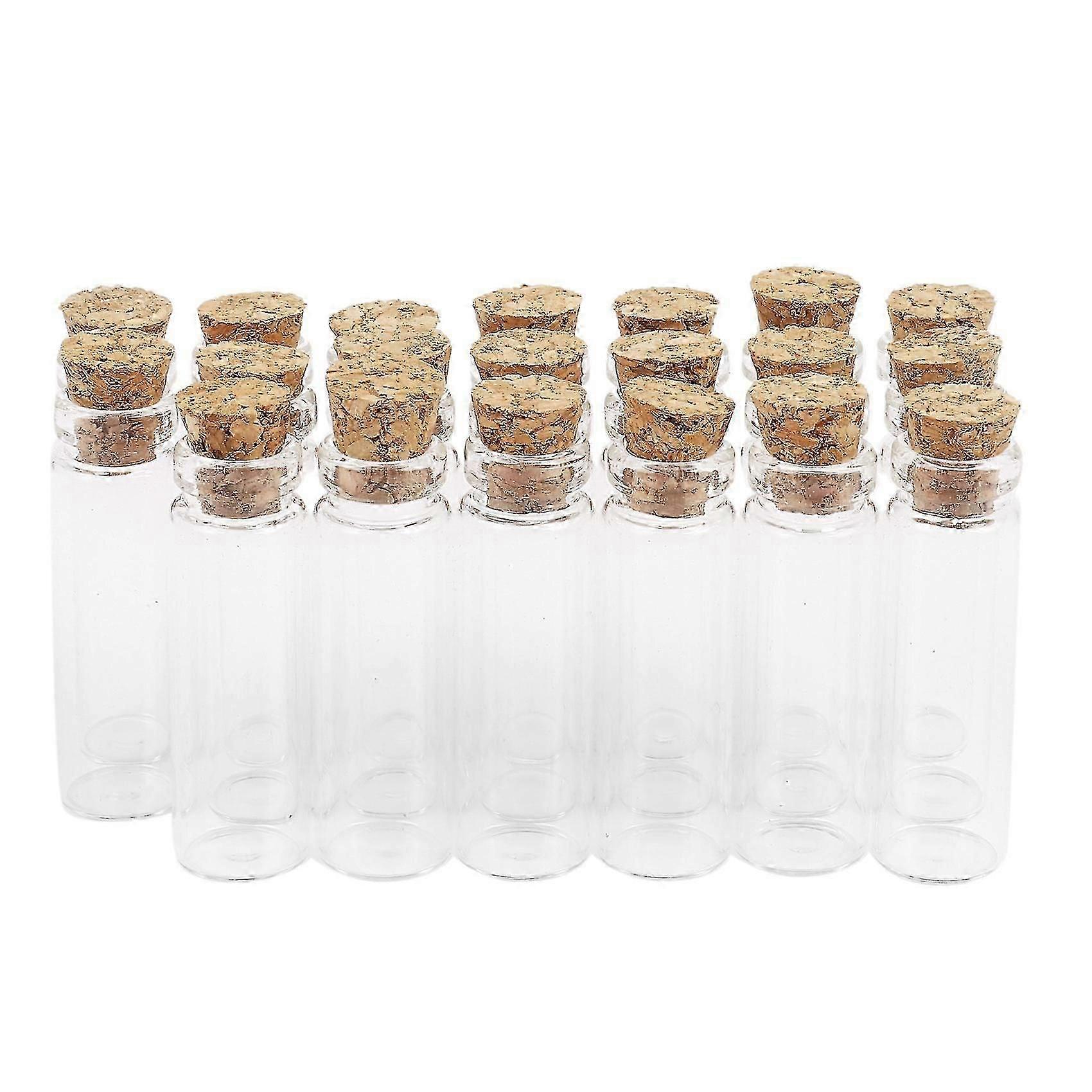 20pcs 11x32mm Tiny Mini Empty Clear Cork Glass Bottles Vials 2ml (haoyi