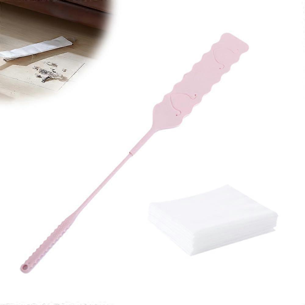 Retractable Gap Dust Cleaner with Extendable Bendable Microfiber Head for Tight Spaces Furniture and Under Stove (Pink Set)