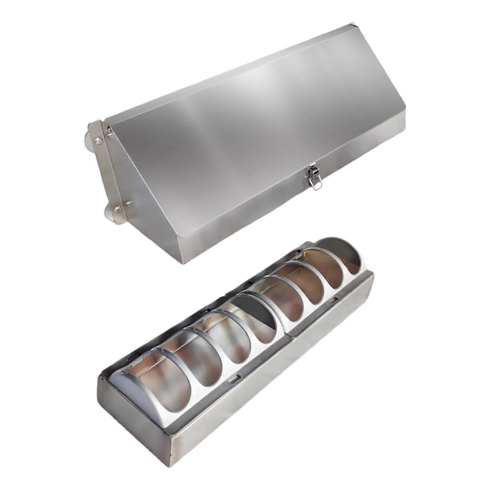 Rectangular Chicken Feeder For Outdoor Use Leakproof Cover Stable Base Poultry Feeding Solution Multicolor