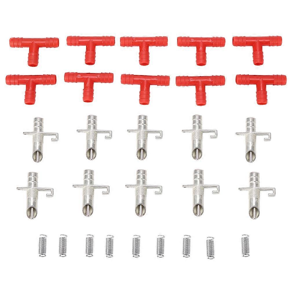 10 Sets Practical Automatic Red Water Feeder Nipple Waterer Drinker For Rodent Rabbit Bunny New