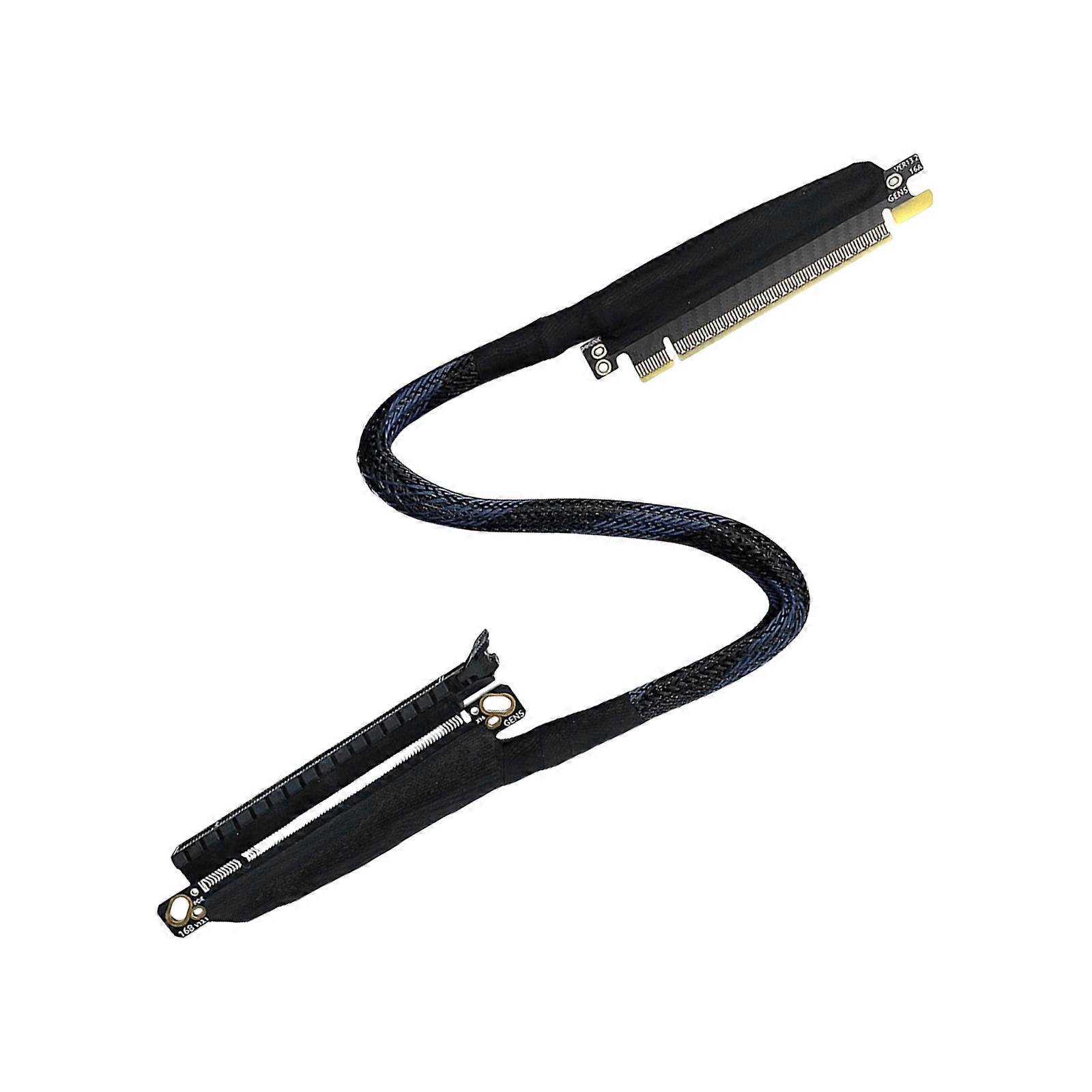 Cablu de extensie PCIe5.0 X16 cu ieșire stângă, lățime de bandă de 64 Gb, design îndoit la 180 de grade, conectori placați cu argint, pentru construcții PC, multicolor