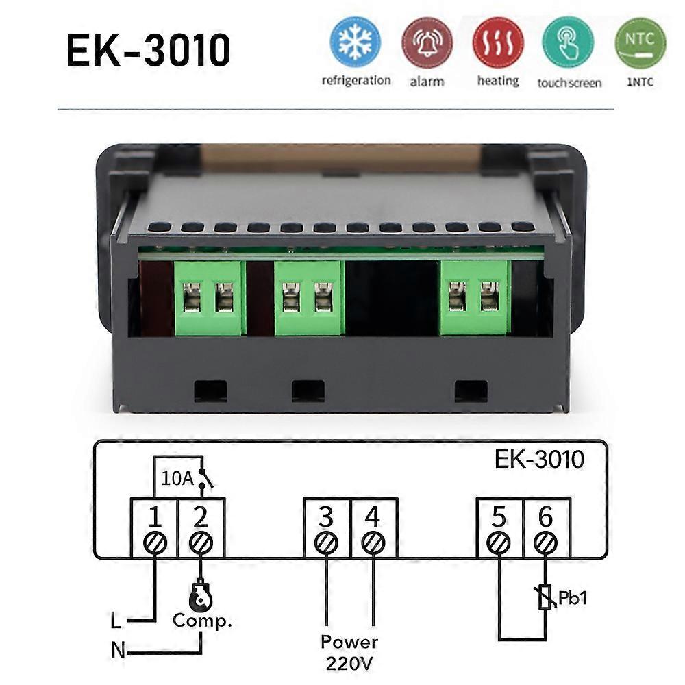 EK-3020 Digital Temperature Controller Hygrometer Thermostat Two Relay Output 220V For Incubator Heater Cooler With Probe