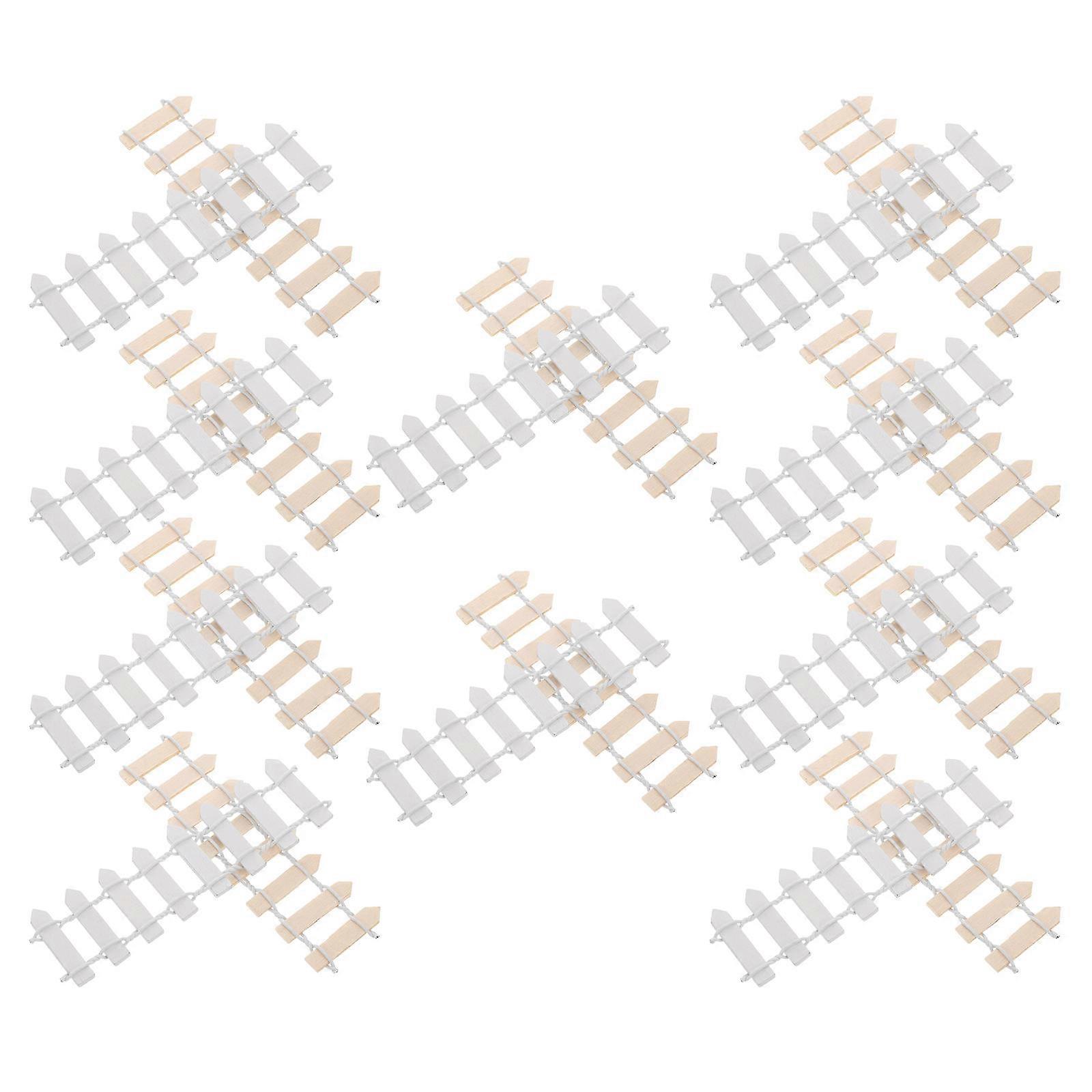 Miniature Wooden Fence for Decor with Flexible Design 20Pcs Set for Garden