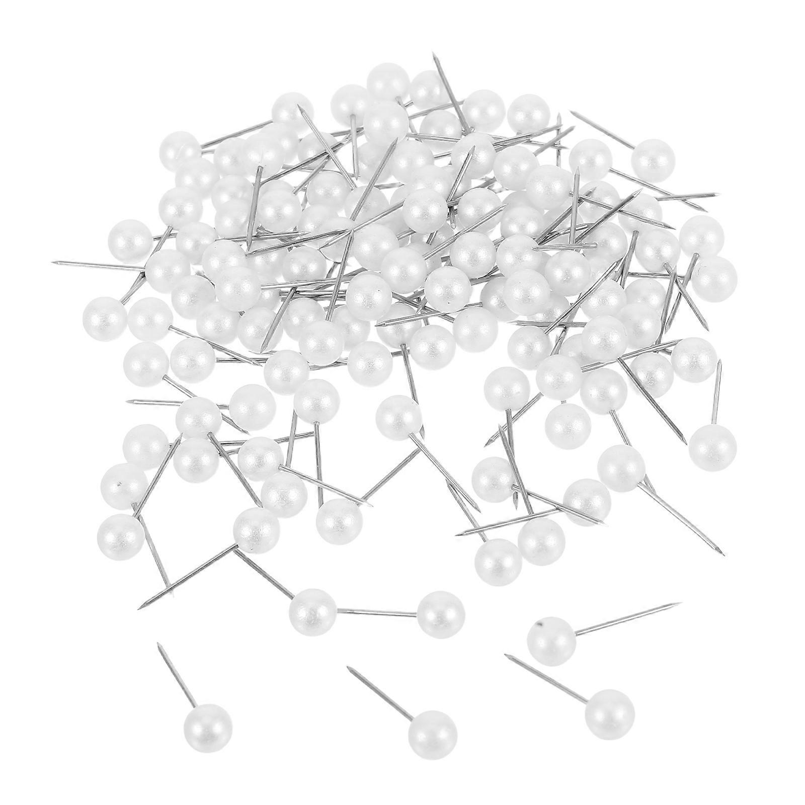 Round Head Decorative Map Pins for Holding Use 300Pcs White Thumb Tacks