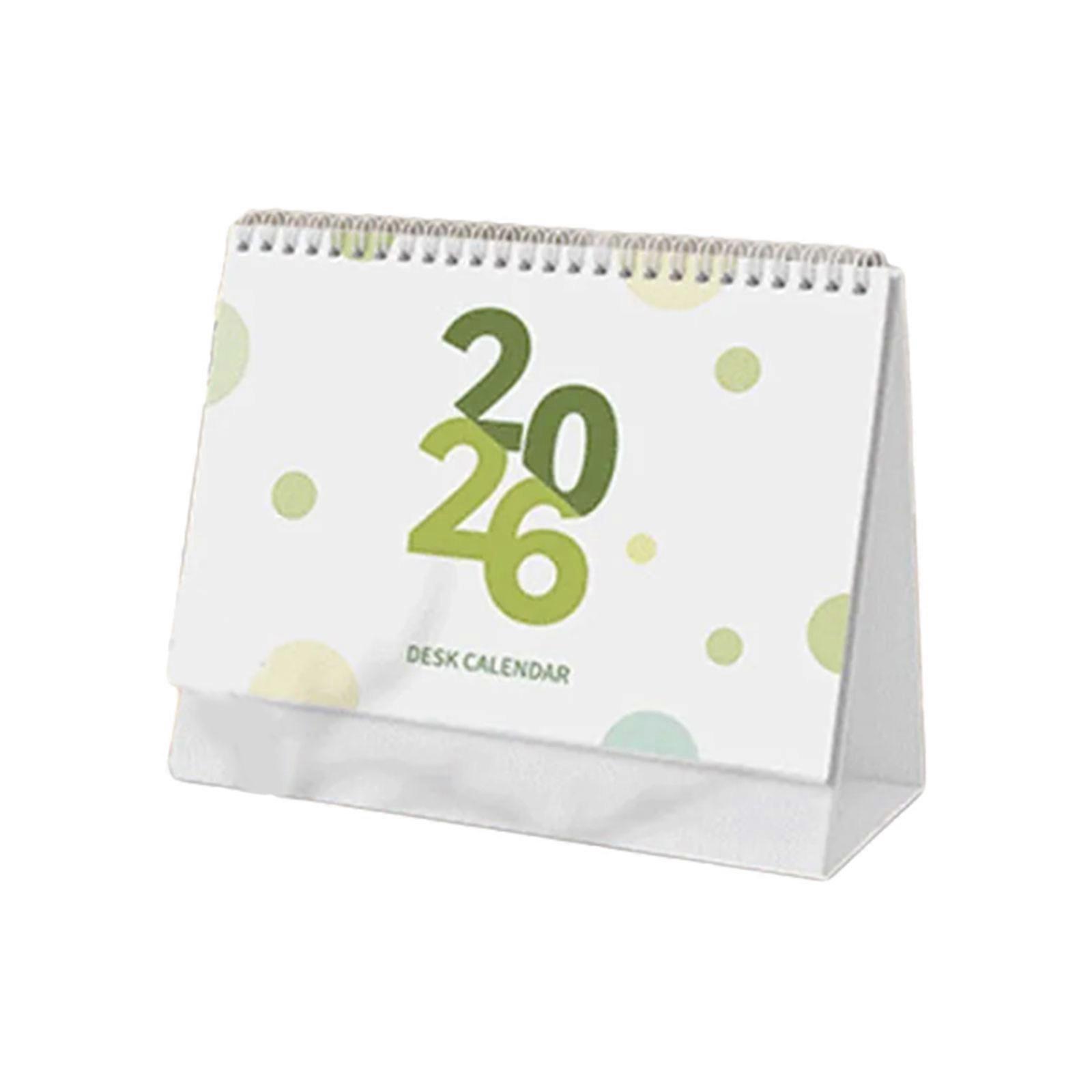 2026 Desktop Calendar 12 Month From January to December Twin-Coil Binding Calendar Planner For Notes Task Management Multicolor