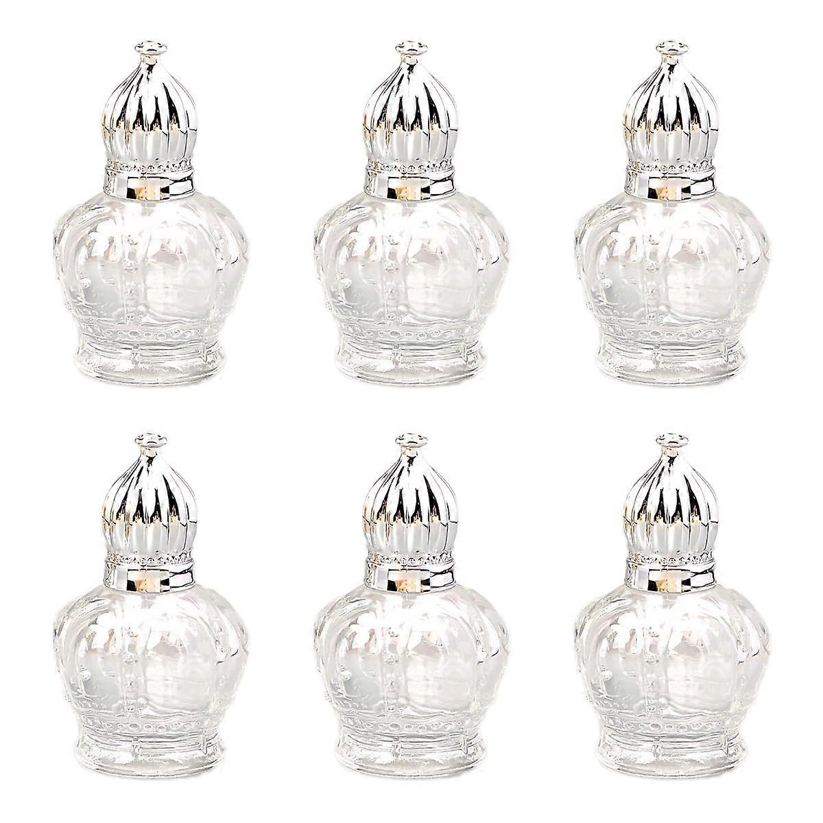 Glass Roller Bottles 6 Pack LeakProof Mini Refillable Perfume RollOn with Crown Cap for Essential Oils