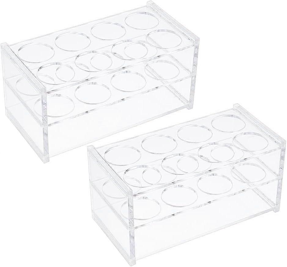 2Pcs Clear Acrylic Test Tube Racks with 8 Holes 5.9x3x2.9 Inch Test Tube Holder Centrifuge Tubes Holders Labortory Display Stand for 50ml Tests Tubes 