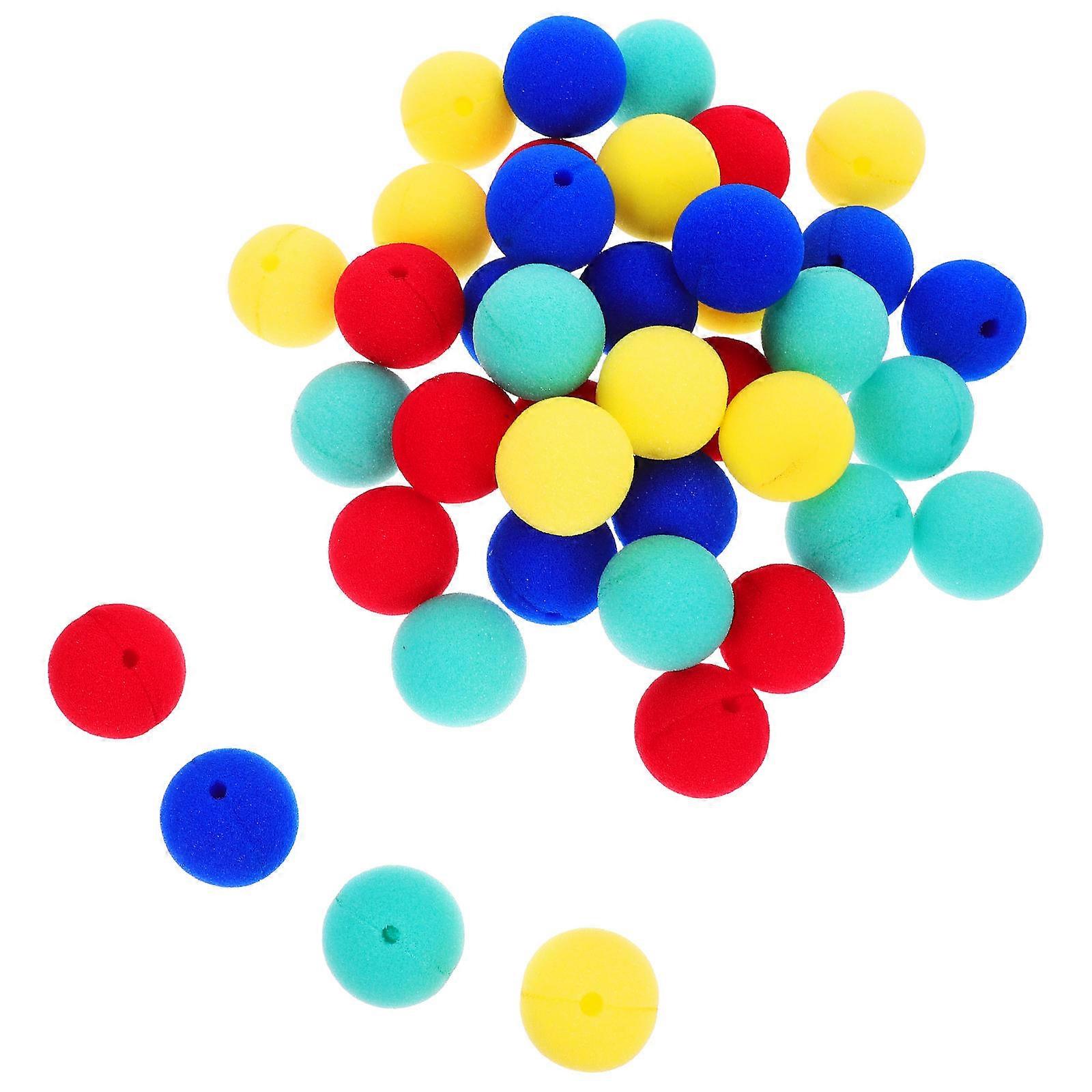 Assorted Color Sponge Clown Nose for Costume Decor 40Pcs Foam Prop