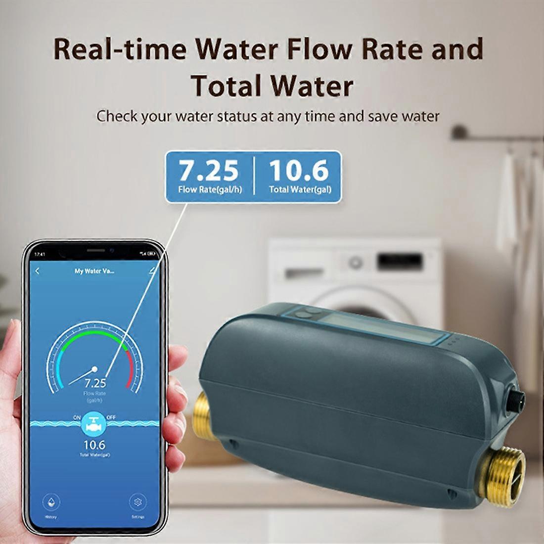 WiFi Water Flow Rate and Water Meter IP66 Waterproof Smart Water Valve ...