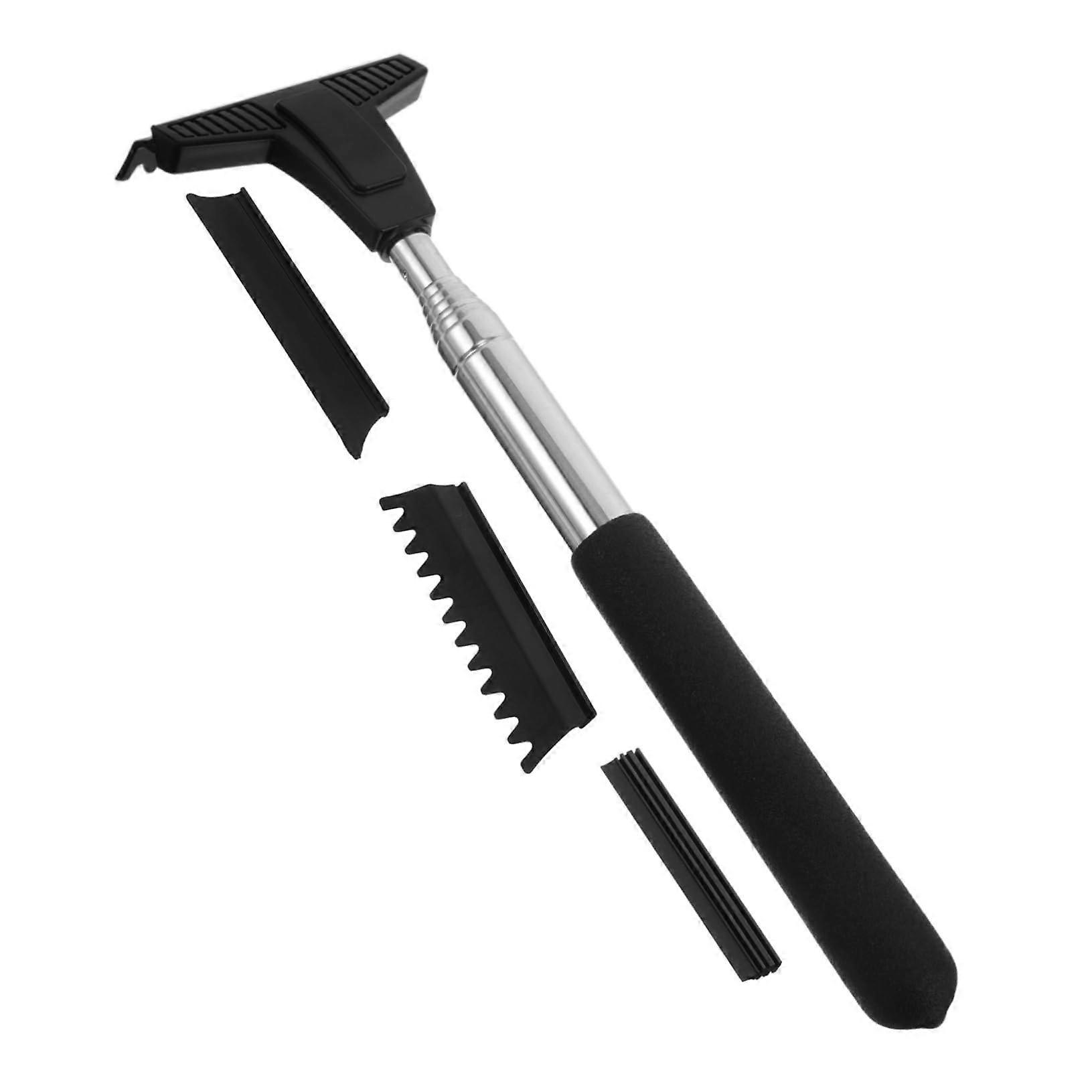 Car Windshield Cleaning Tool with Adjustable Handle for Rearview Mirror, Retractable Dual Purpose