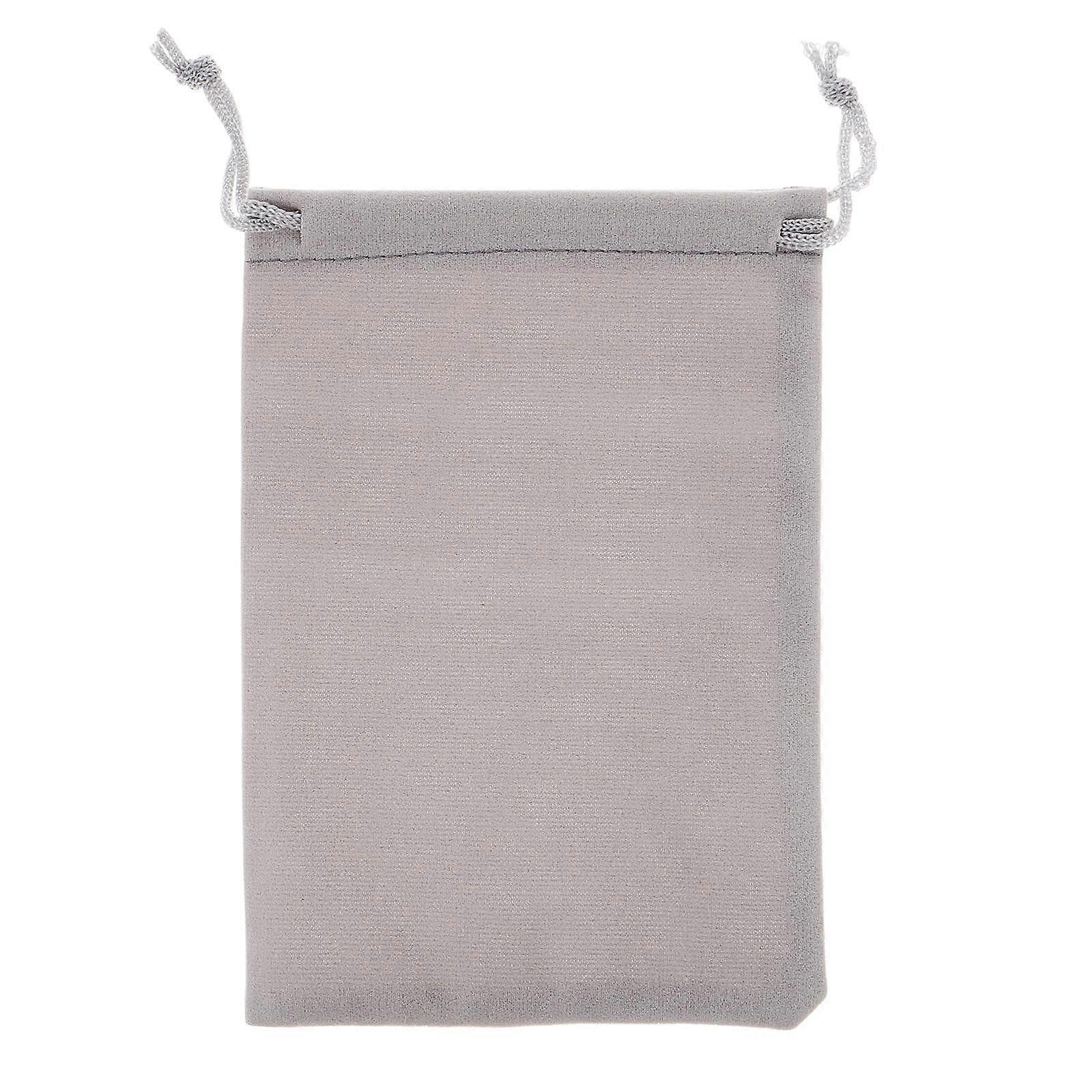 Grey Ocarina Drawstring Pouch for Storage Durable Flannel Bag