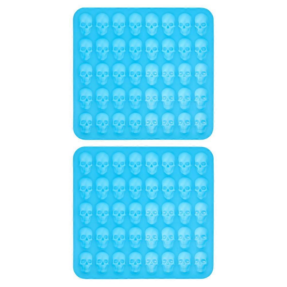 Halloween Skull Silicone Molds for Candy Making 2Pcs Nonstick Baking Tray