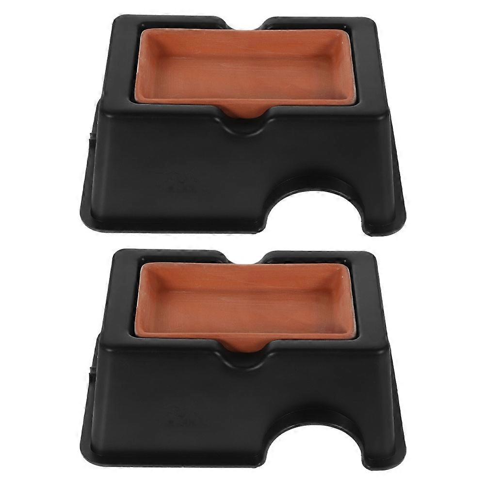 Pet Use Humid Hide Leopard Gecko Reptile Cave Hide 2Pcs Black